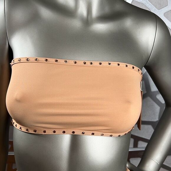 Skims Rhinestones Bandeau High waisted Nude Bikini S - Picture 2 of 16